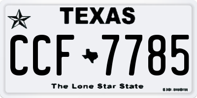 TX license plate CCF7785