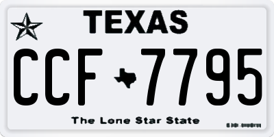 TX license plate CCF7795