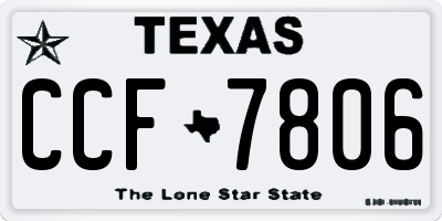 TX license plate CCF7806