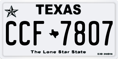 TX license plate CCF7807