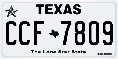 TX license plate CCF7809