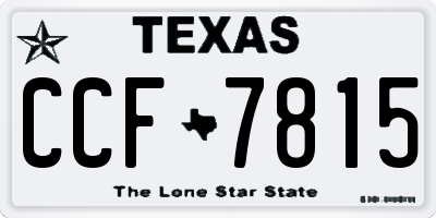 TX license plate CCF7815