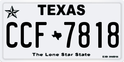 TX license plate CCF7818