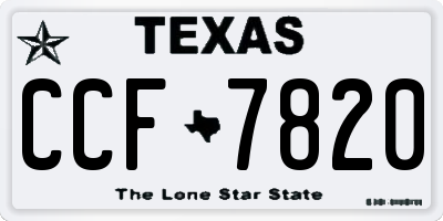 TX license plate CCF7820