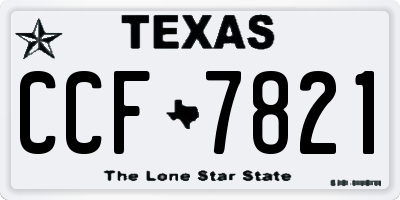 TX license plate CCF7821