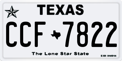 TX license plate CCF7822