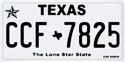 TX license plate CCF7825