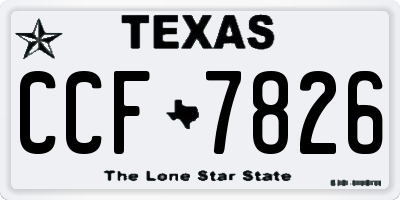 TX license plate CCF7826