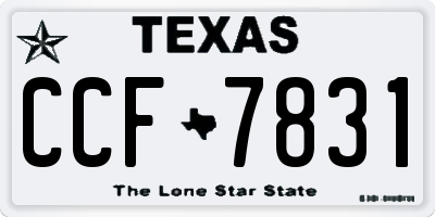 TX license plate CCF7831
