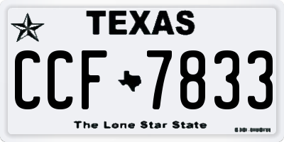 TX license plate CCF7833
