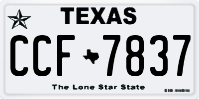 TX license plate CCF7837