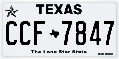 TX license plate CCF7847