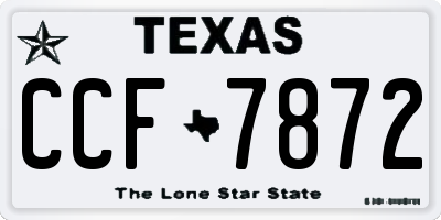 TX license plate CCF7872