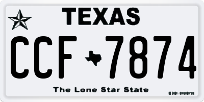 TX license plate CCF7874