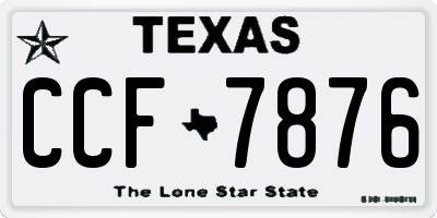TX license plate CCF7876