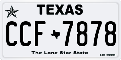 TX license plate CCF7878