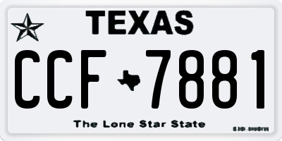 TX license plate CCF7881