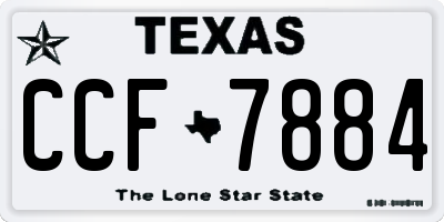 TX license plate CCF7884