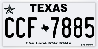 TX license plate CCF7885