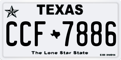 TX license plate CCF7886