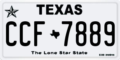 TX license plate CCF7889