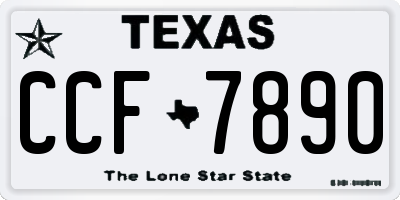 TX license plate CCF7890