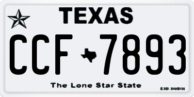 TX license plate CCF7893