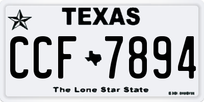 TX license plate CCF7894