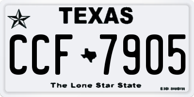 TX license plate CCF7905