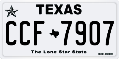 TX license plate CCF7907