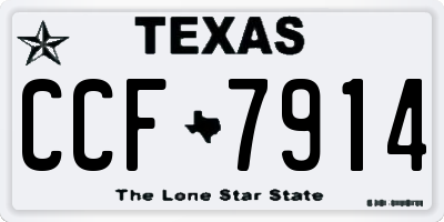 TX license plate CCF7914