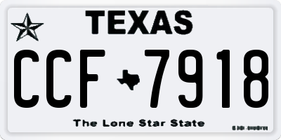 TX license plate CCF7918