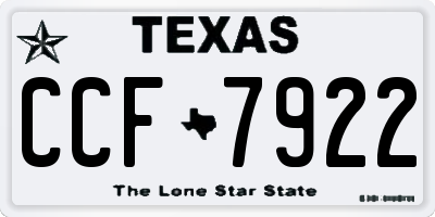 TX license plate CCF7922
