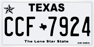 TX license plate CCF7924