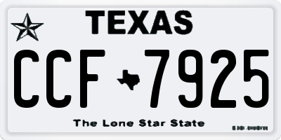 TX license plate CCF7925