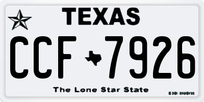 TX license plate CCF7926