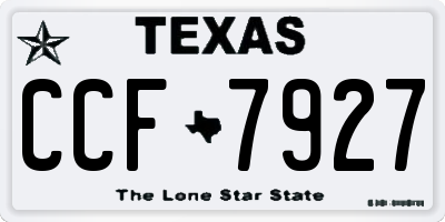 TX license plate CCF7927