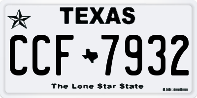 TX license plate CCF7932