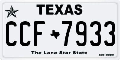 TX license plate CCF7933