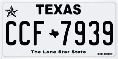 TX license plate CCF7939
