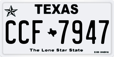 TX license plate CCF7947