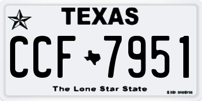 TX license plate CCF7951