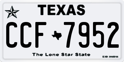 TX license plate CCF7952