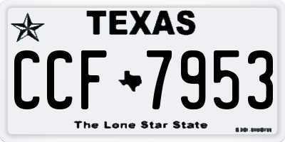 TX license plate CCF7953