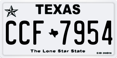 TX license plate CCF7954