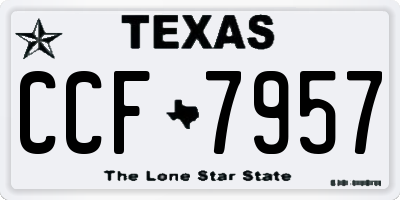 TX license plate CCF7957