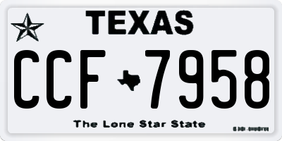 TX license plate CCF7958