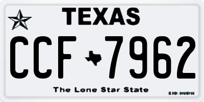 TX license plate CCF7962