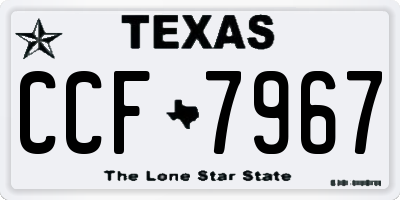 TX license plate CCF7967