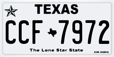 TX license plate CCF7972